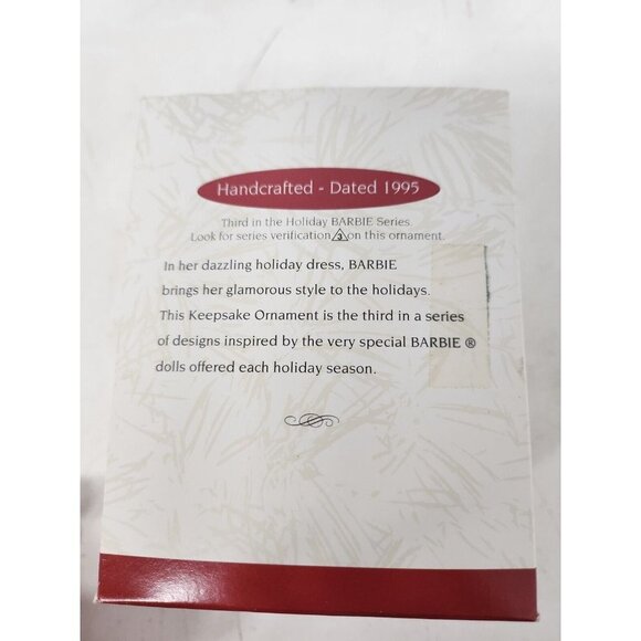Vintage 1995 Hallmark Keepsake Holiday Barbie Collector Ornament Christmas Decor - Picture 4 of 7